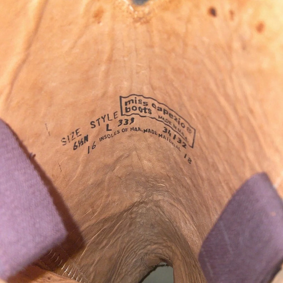 Miss Capezio Braided Leather Boot Stacked Heel Size 6.5 - Picture 5 of 6